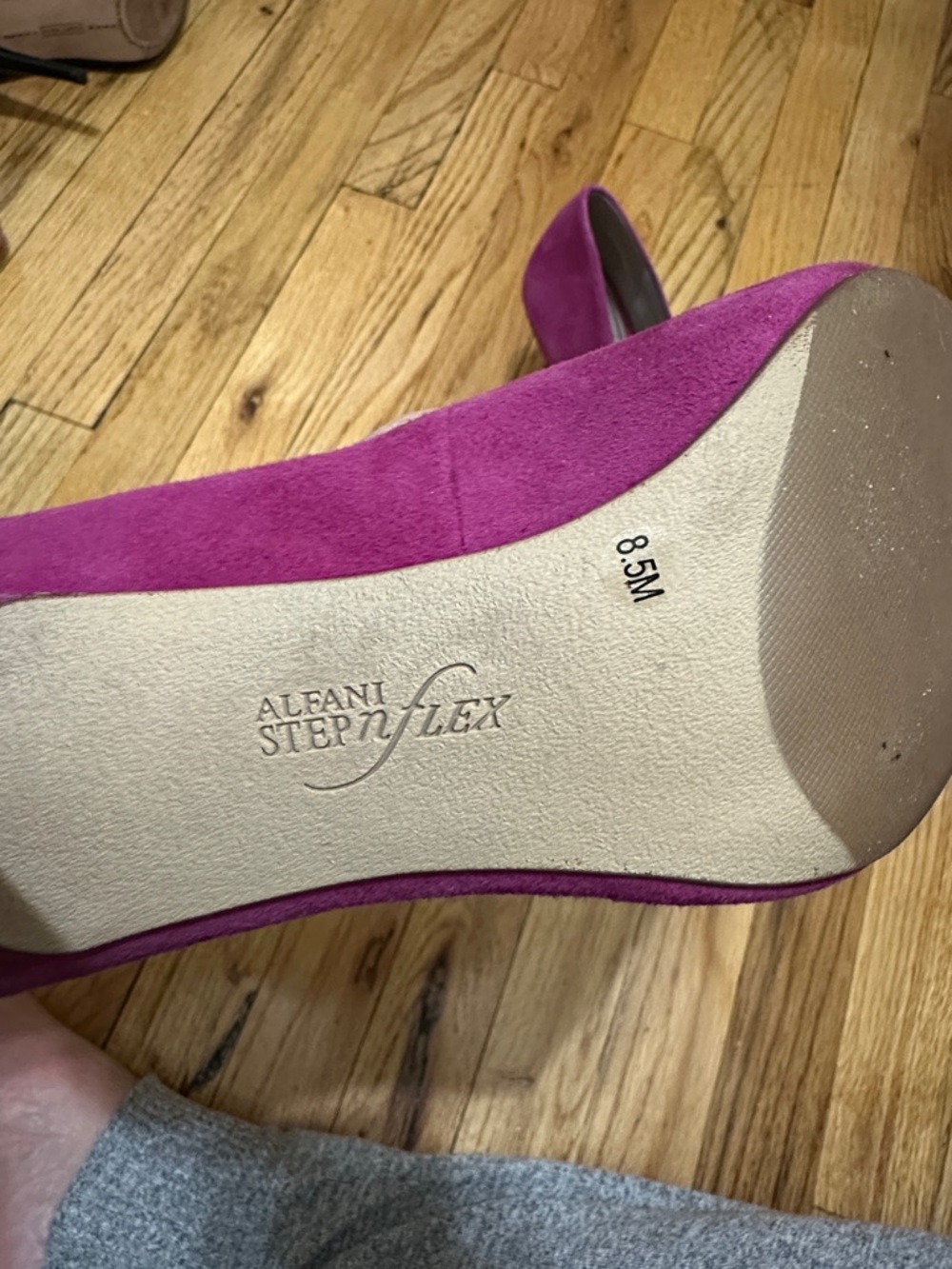 Suede Pointed-Toe Pumps in Deep Magenta - Women - Picture 6 of 6